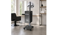 Floor-Standing Hair Steamer 110V Silver-Toned Hooded Hair Steamer Beauty Equipment Caster Wheels