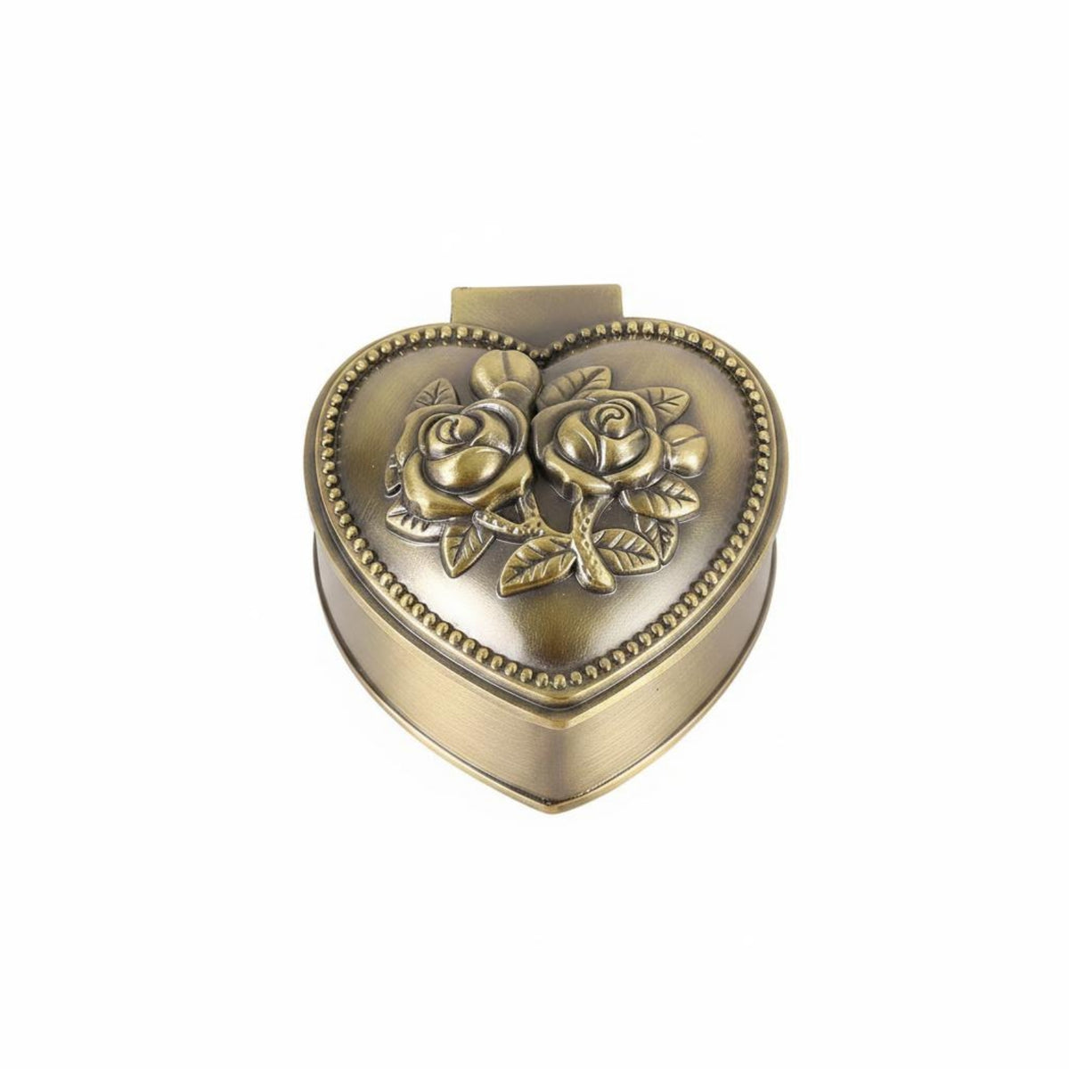 Vintage Metal Jewelry Box Floral Relief Floral Jewelry Box Gift Idea Small Decor