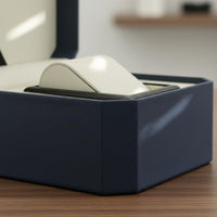 Litchi-Grain Watch Light Box Beige PU Leather Watch Box Scratch Protection