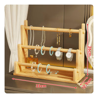 Sturdy Wood Construction Wooden Bracelet Display Rack Accessible Design Wooden Jewelry Stand Multi-Functional for Dressing Table, Bedroom