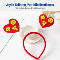 Patriotic Day Headband, Kids Patriotic Hair Accessory, Star Heart Flag Decoration, Chinese Style Holiday Headwear