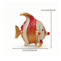 Fish Jewelry Box Shiny Ornament Small for Vanity, Display Shelf, Collectors