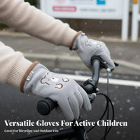Warm kids' Winter Gloves Soft and Comfortable Fleece Lined children's Gloves Skin-Friendly for Boys, Parents, Cycling, Cold Weather, Outdoor