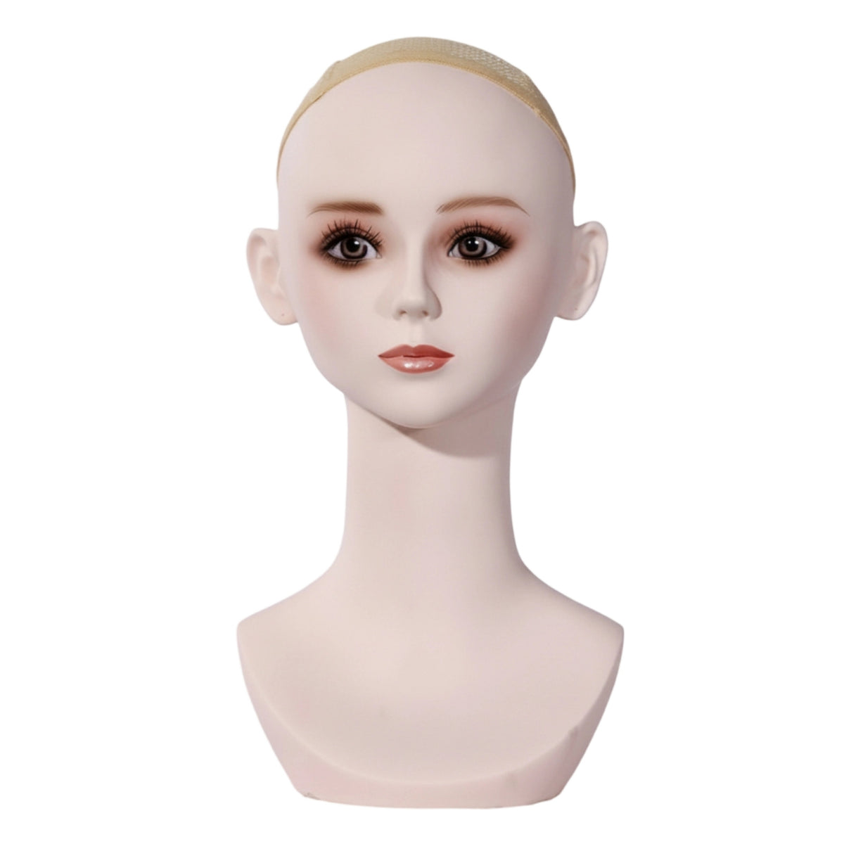 Mesh Cap Hairpiece Display Head Mannequin Head Bust Skin-Tone-Toned