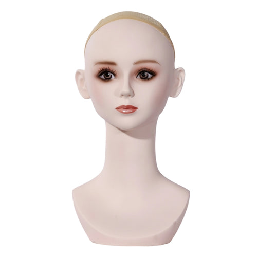 Mesh Cap Hairpiece Display Head Mannequin Head Bust Skin-Tone-Toned
