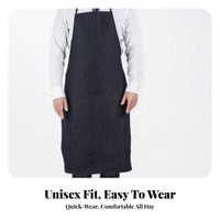 Sturdy Long Sleeve Reversible Wear Smock Oil-Proof for All Genders Denim Work Gown Stain-Resistant for Welders, Mechanics, Workshop, Factory