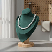 Necklace Display Bust Stable Wooden Base Velvet Necklace Holder for Retail Shop