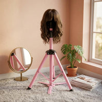 Hairpiece Tripod Stand Foot Pedal Mannequin Head Stand Foldable