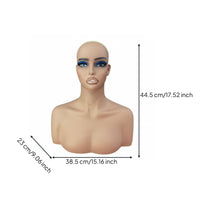 Female Mannequin Head Skin Tone Hairpiece Display Head European Face Shape for Salon