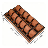 Watch Tray with Suede Inserts Divided Watch Display Tray Padded for Collectors