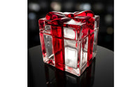 Glass Gift Box Festive Design Red Bow Glass Jar for Living Room, Housewarming