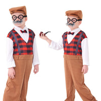 Kids Old Man Costume Single-Piece Design Children's Grandpa Costume