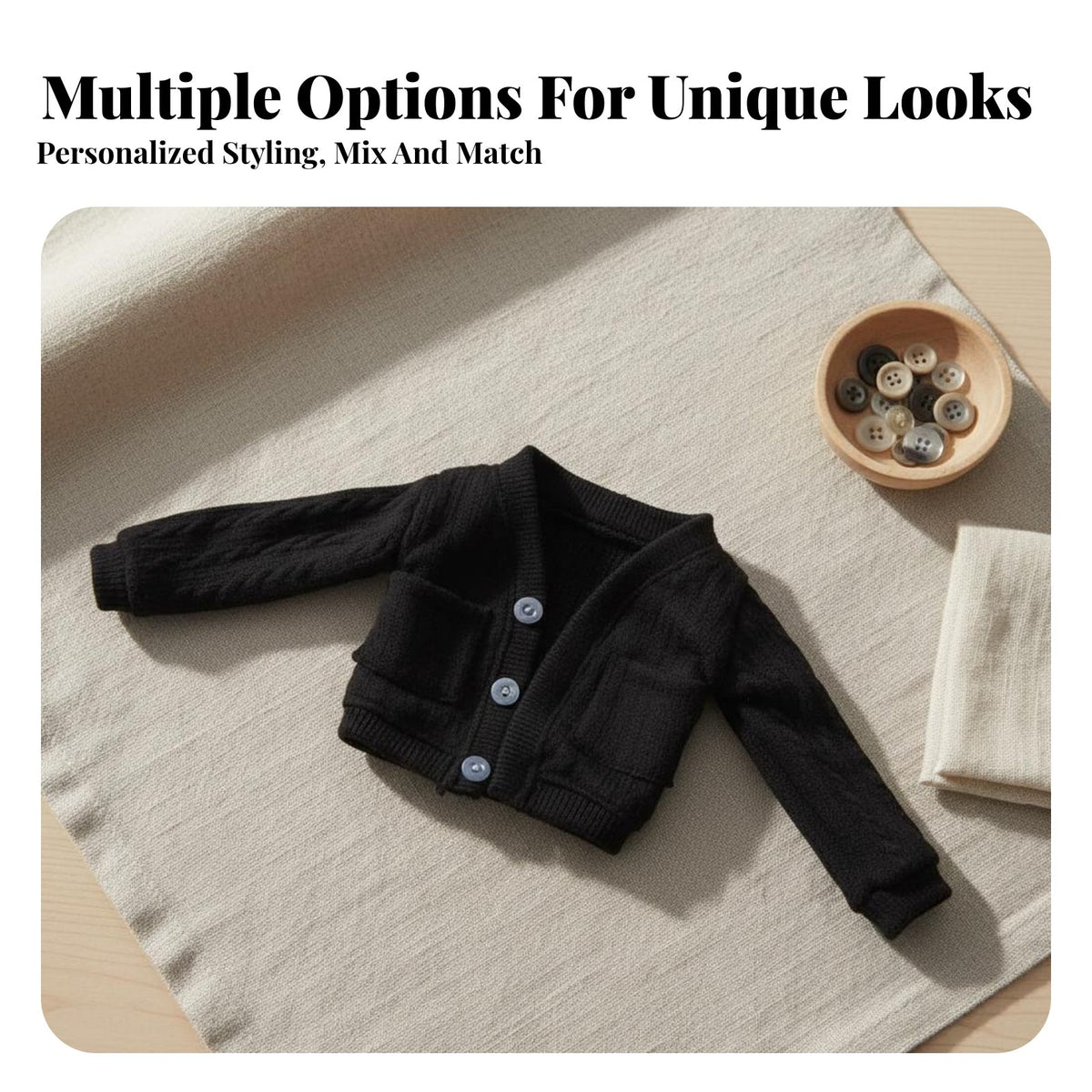 BJD Doll Clothing Unisex Fit BJD Cardigan Button-Up Closure Jointed Doll Jacket