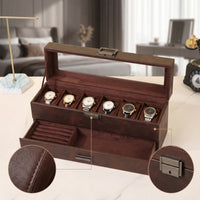 Watch and Jewelry Organizer Clear Jewelry Box with Glass Lid Sturdy for Closet