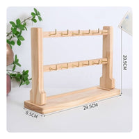 Solid Wood Wooden Jewelry Display Rack Tangle-Tangle-Resistant Design Keychain and Bracelet Stand Sturdy Base for Women, Dressing Table