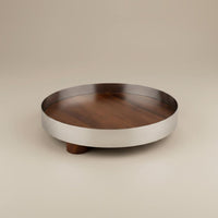 Stainless Steel Decorative Tray Raised Edge Vanity Perfume Tray Footed Serving Platter for Kitchen Counter