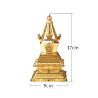 Tibetan Buddhist Stupa Alloy Construction Buddhist Relic Container for Buddhists