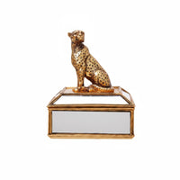 Gold Leopard Jewelry Box Mirror Finish Mirrored Jewelry Box Luxury Look