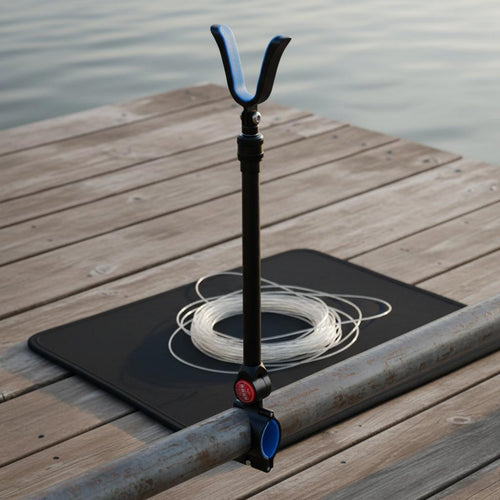 Aluminum Fishing Rod Holder Sturdy Duty Telescopic Rod Rest Clamp-on Pole Holder Adjustable Rustproof for Big Game Fishermen