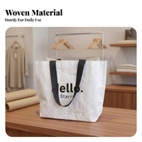 Customizable Logo PP Woven Shopping Bag Double Handles Woven Tote Bag Washable for Retailers, Business Owners, Daily Use, Home Storage