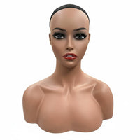 Hairpiece Display Head Photo-Ready Mannequin Head with Shoulders Natural