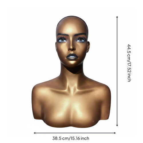 Mannequin Head Bust Realistic Look Hairpiece Mannequin Head Smooth Surface Necklace Display Bust for Cosmetologists