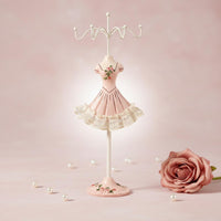 6 Pieces Princess Mannequin Jewelry Stand Gift Idea Accessory Storage Lace Trim