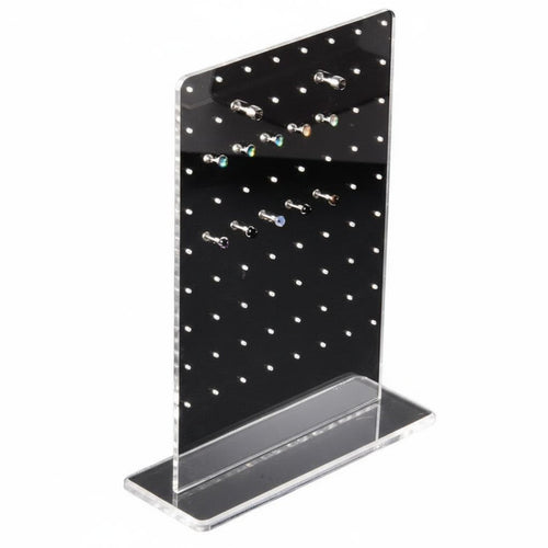 Acrylic Piercing Display Board Transparent Ear Post Display Board Multi-Hole Design Acrylic Earring Stand for Collectors, Market Stall, Retail Counter