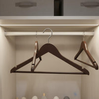 Flocked Wooden Hanger Heavy Duty Wide Shoulder Hanger for Clothing Storage