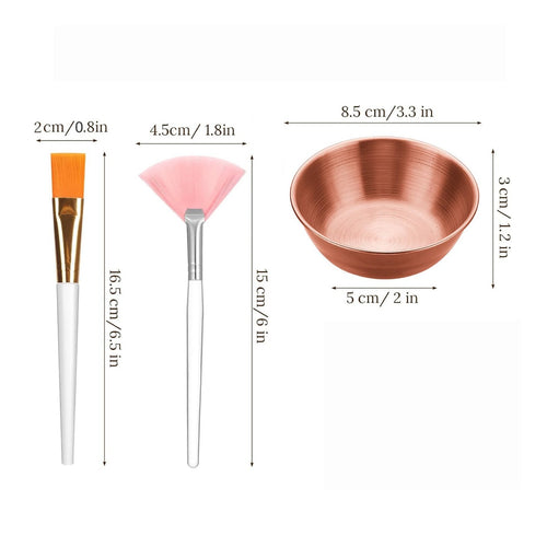 24 Pieces Facial Face Pack Mixing Kit Reusable Facial Face Pack Brush Set Portable Flat Brush Set