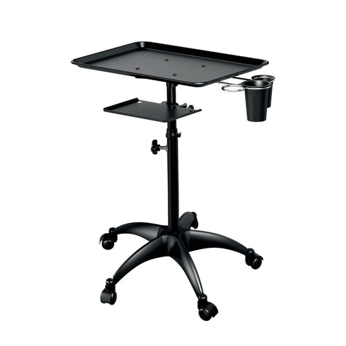 Height Adjustable Salon Tray Stable Base Mobile Beauty Trolley Tray Easy to Clean for Barbershop