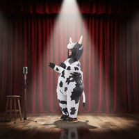 Inflatable Cow Costume Black-and-White Inflate Cow Costume Zipper Closure