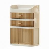 Dustproof Vanity Organizer Multi-Layer Makeup Storage Drawer Clear Design Cosmetic Display Case for Dressing Table