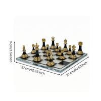 Chess Set with Board Decorative Chess Set Chessboard Glossy Lustrous for Adults, Study, Living Room