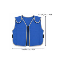 Front-Zipper Cooling Vest Front Opening Blue Sleeveless Cooling Vest