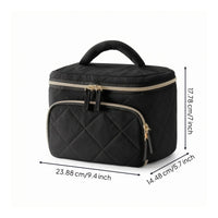Double Layer Jewelry Case Portable Handle Double-Layer Jewelry Bag Zipper Closure