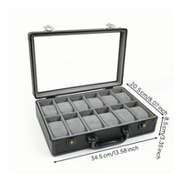 Watch Suitcase 12 Slot Watch Case with Clear Lid Sturdy for Collectors, Travel