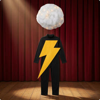 Electric-Bolt Costume Fuzzy Cloud Cap Costume Long-Sleeve for Children