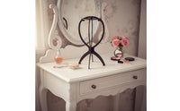 Plastic Hairpiece Stand Stable Dome Top Hat Holder Weighted Base for Salon