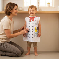 Children's Cook Costume Sleeveless Chef Costume Outfit Lightweight Textile