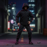 1:6 Scale Hooded Jacket Functional Fastener 1:6 Scale Combatant Coat Miniature Windbreaker Fashionable Design Action Figure Zip