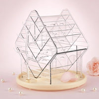 Rotating Cosmetic Organizer Clear Storage Shelf Compact for Bathroom Counter
