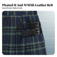 Scottish Kilt Plus Size Available Pleated Plaid Skirt Adjustable Fit
