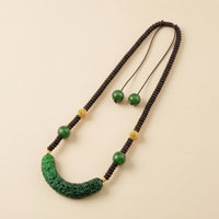 Necklace with Carved Centerpiece Bold Statement Necklace Summer for Women