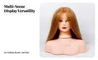 Flesh-Toned Hairdressing Mannequin Bust Sturdy Material Hairpiece Display Bust