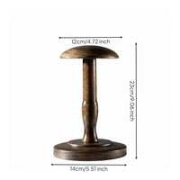 Wooden Hat Stand Stable Base Dome Top Hairpiece Holder Multi-Purpose