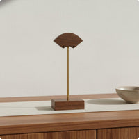 2 Pieces Walnut Earring Display Stand Elegant Design Fan Shape Earring Holder