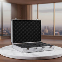 Aluminum Watch Briefcase Lockable Watch Travel Carrying Case Accessory Organizer Rigid-Shell Protection Long-Lasting Handle