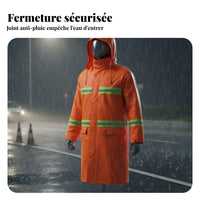 Reflective Safety Raincoat With Hood High Visibility Rain Coat Heavy Duty