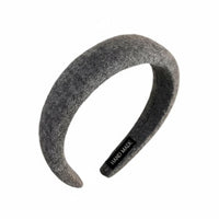 Grey Plush Wide Headband, Women's High Top, Autumn Winter Hair Accessory, Handmade, Face Washing